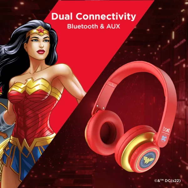 BoAt Rockerz 450 Wonder Woman DC Edition Bluetooth Wireless Headphones