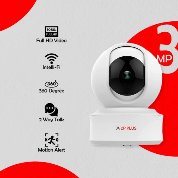 CP PLUS 3MP Full HD Smart Wi-fi CCTV Home Security Camera | 360° View