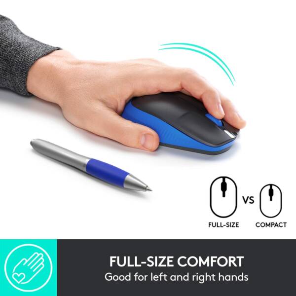 Logitech M190 Wireless Mouse,Full Size Ambidextrous Curve Design