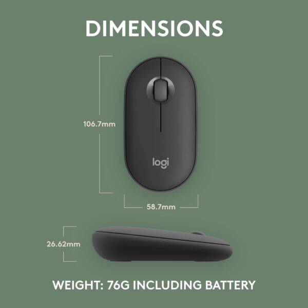 Logitech Pebble Mouse 2 M350s Slim Bluetooth Wireless Mouse